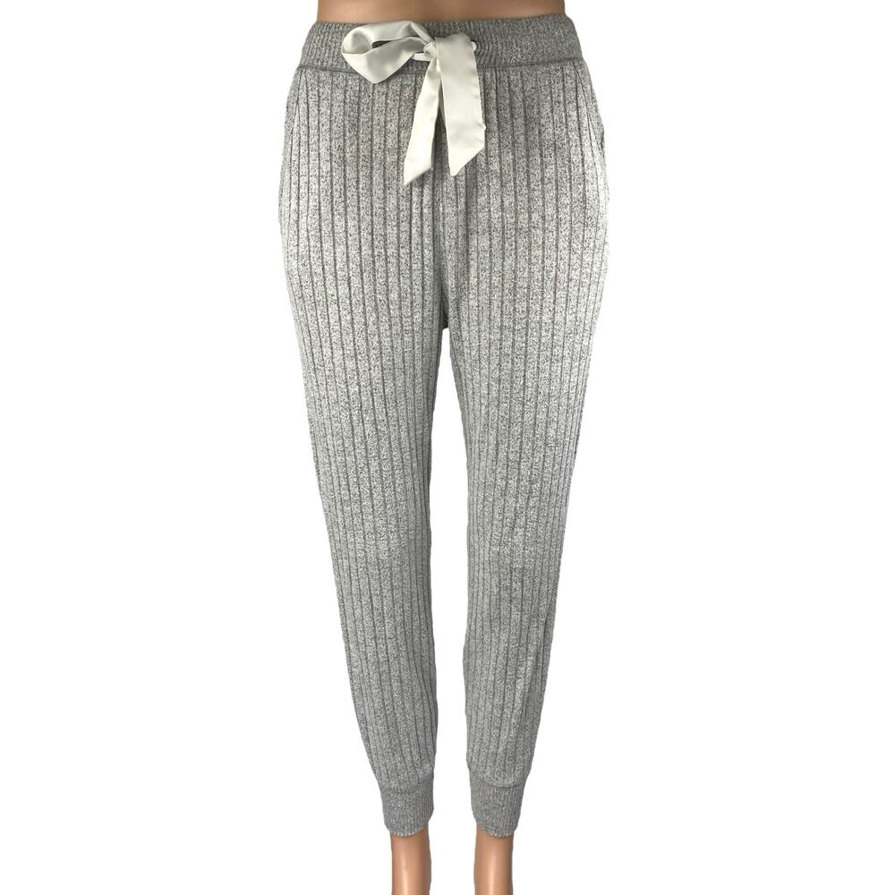 Abercrombie & Fitch Women's Gray Ribbed Tapered Lounge Joggers Sweatpants Sz XS